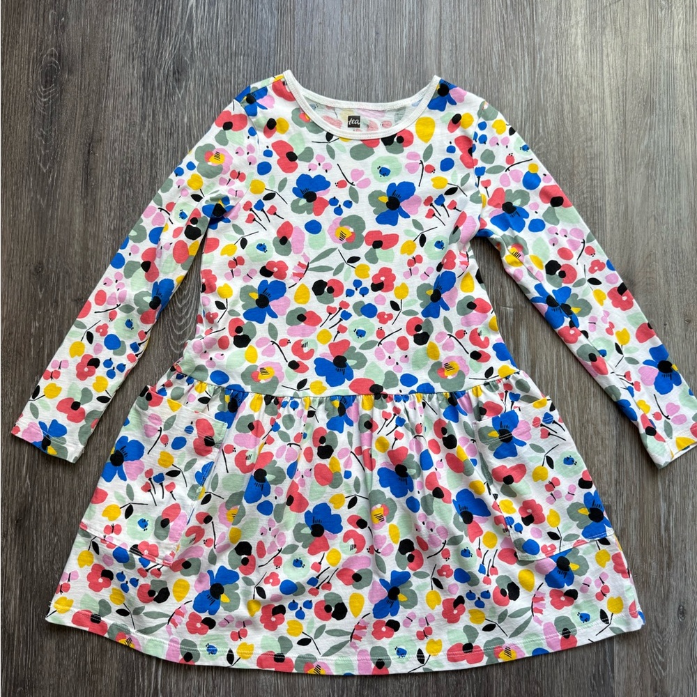 NWOT Tea Collection Multicolor Floral Kids Dress
